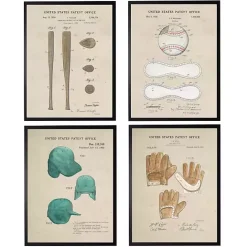 New Kirklands Home Baseball Patents Framed Art Prints Multi