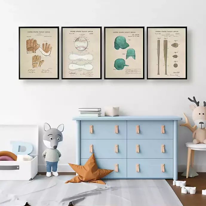 New Kirklands Home Baseball Patents Framed Art Prints Multi