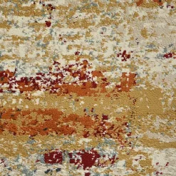 New Kirklands Home Bastia Ivory Orange Area Rug, 7x9 Multi