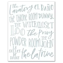 Online Kirklands Home Bathroom Names Canvas Art Print White