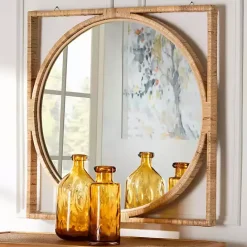 Discount Kirklands Home Bayan Natural Rattan Wall Mirror