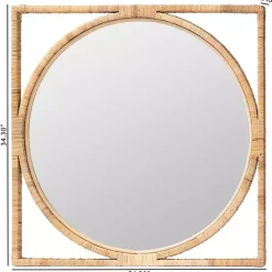 Discount Kirklands Home Bayan Natural Rattan Wall Mirror