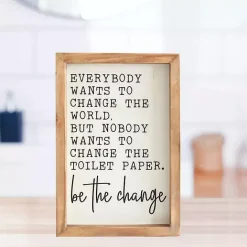 Outlet Kirklands Home Be The Change Framed Wall Sign