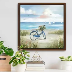 Outlet Kirklands Home Beach Bike Bliss Framed Canvas Art Print