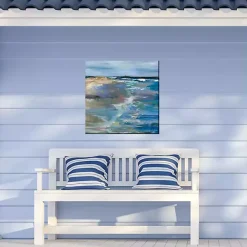 Hot Kirklands Home Beach Walk Outdoor Canvas Art Print Blue