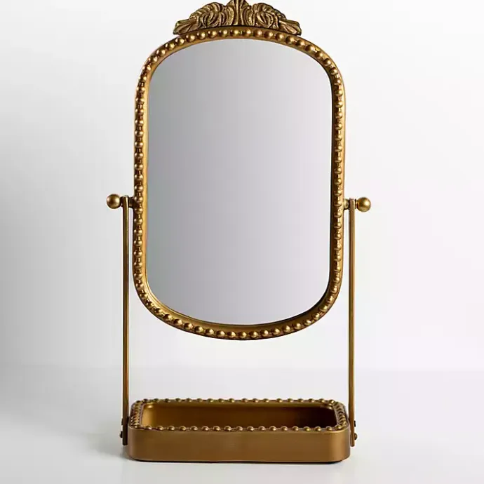Sale Kirklands Home Beaded Bordeaux Tray Base Tabletop Mirror