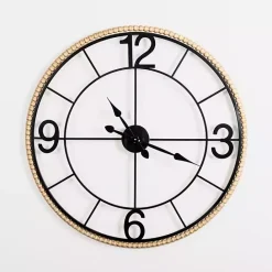New Kirklands Home Beaded Wood and Metal Open Wall Clock
