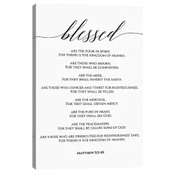 Hot Kirklands Home Beatitudes Matthew 5:3-10 Canvas Art Print