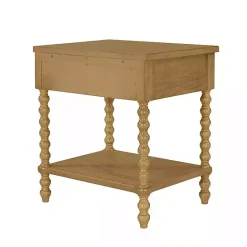 Clearance Kirklands Home Beckett Camel Oak Wood Nightsd Tan