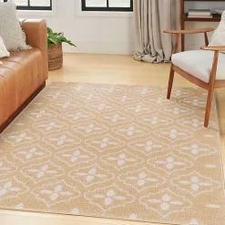Online Kirklands Home Beige & Ivory Quatrefoil Indoor/Outdoor Rug, 4x6