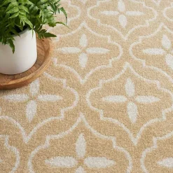 Online Kirklands Home Beige & Ivory Quatrefoil Indoor/Outdoor Rug, 4x6