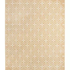 Outlet Kirklands Home Beige & Ivory Quatrefoil Indoor/Outdoor Rug, 8x10