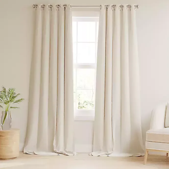 Clearance Kirklands Home Beige Blackout Curtains, 84 in. Tan