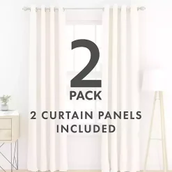 Clearance Kirklands Home Beige Blackout Curtains, 84 in. Tan