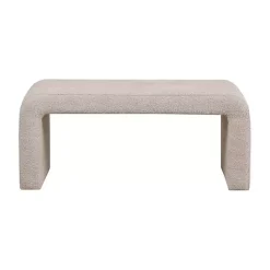Discount Kirklands Home Beige Boucle Waterfall Bench Brown