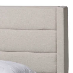New Kirklands Home Beige Braylon Upholstered 3-Drawer Queen Bed Tan