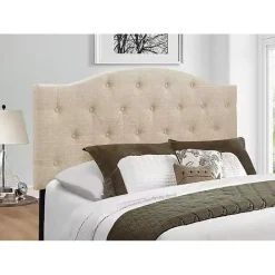 Hot Kirklands Home Beige Bryne Button Tufted King Headboard Tan