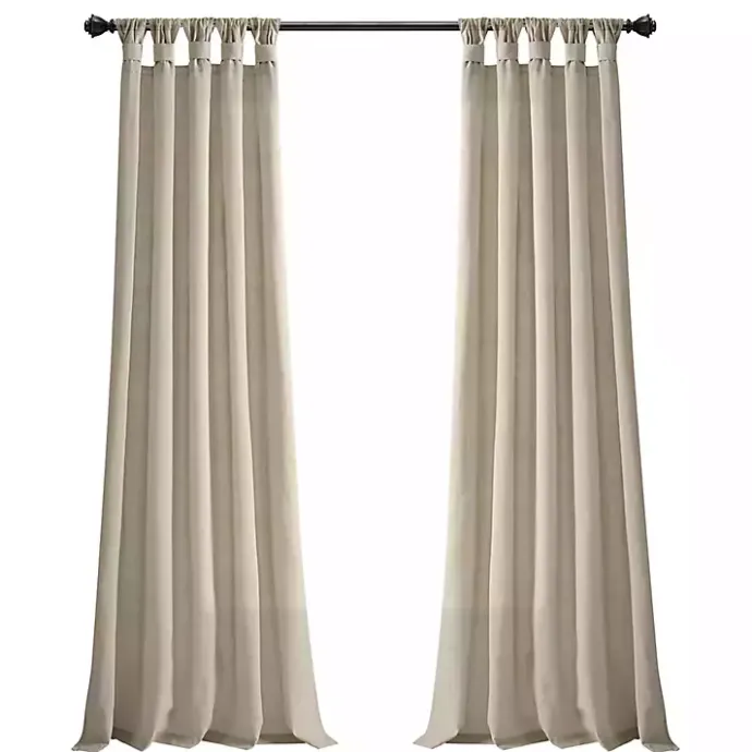 Best Kirklands Home Beige Burlap Knotted Curtain Panel Set, 108 in. Tan