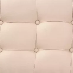 Clearance Kirklands Home Beige Button Tufted Bench with Mirrored Base Tan