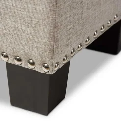 Online Kirklands Home Beige Button-Tufted Upholstered Storage Bench Tan