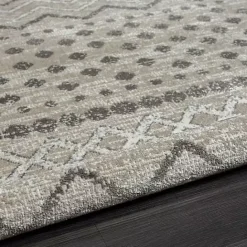Hot Kirklands Home Beige Geometric Stripe Washable Area Rug, 5x7