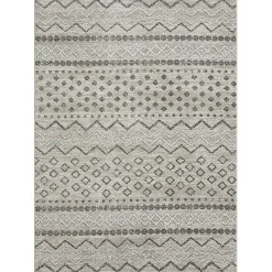 Clearance Kirklands Home Beige Geometric Stripe Washable Area Rug, 7x9