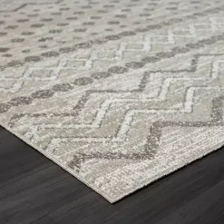 Clearance Kirklands Home Beige Geometric Stripe Washable Area Rug, 7x9