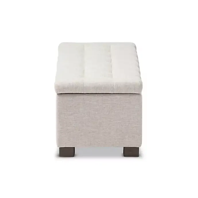 Sale Kirklands Home Beige Grid-Tufted Contemporary Storage Bench Tan