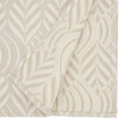 Discount Kirklands Home Beige Jacquard Leaf Tablecloth, 72 in. Brown