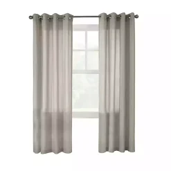 Kirklands Home Beige Linen Light Filtering Curtain Panel, 108 in. Brown