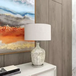 Discount Kirklands Home Beige Marbled Mercury Glass Table Lamp Brown