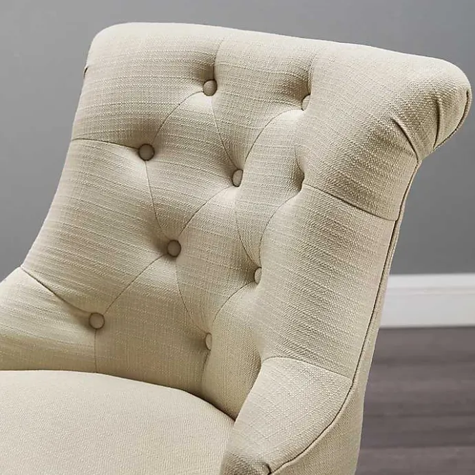New Kirklands Home Beige Miller Tufted Office Chair Tan