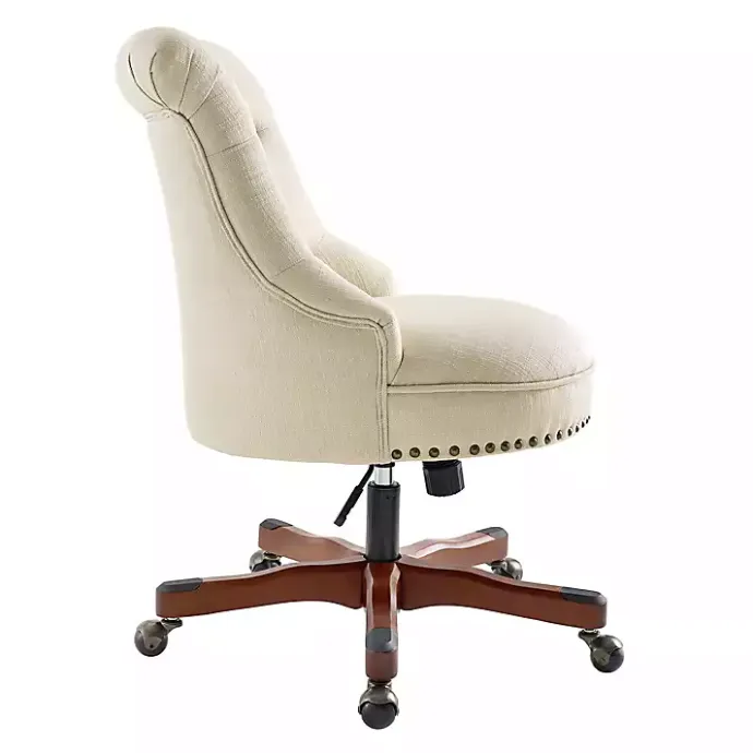 New Kirklands Home Beige Miller Tufted Office Chair Tan