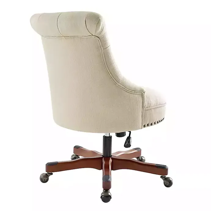 New Kirklands Home Beige Miller Tufted Office Chair Tan