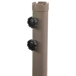 Kirklands Home Beige Offset Hand Crank Outdoor Umbrella