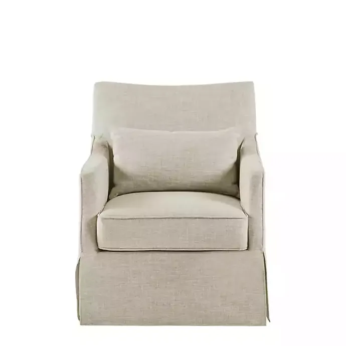 Sale Kirklands Home Beige Skirted Swivel Martha Stewart Accent Chair Tan