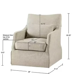 Sale Kirklands Home Beige Skirted Swivel Martha Stewart Accent Chair Tan