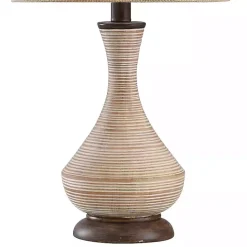 Hot Kirklands Home Beige Stripes Curved Table Lamp Tan