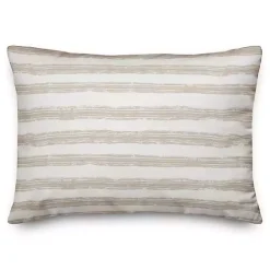 New Kirklands Home Beige Stripes Outdoor Lumbar Pillow