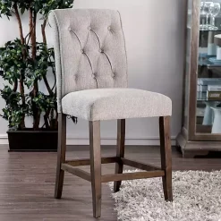 Discount Kirklands Home Beige Tufted Landon Counter Stools, Set of 2 Tan