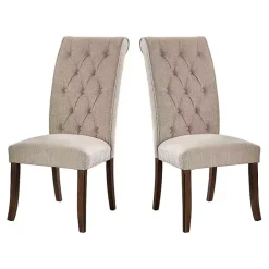 Clearance Kirklands Home Beige Tufted Landon Dining Chairs, Set of 2 Tan