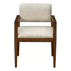 Discount Kirklands Home Beige Upholstered Wood Dining Chairs, Set of 2 Tan