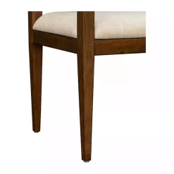 Discount Kirklands Home Beige Upholstered Wood Dining Chairs, Set of 2 Tan