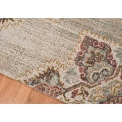 Best Kirklands Home Beige Vintage Medallion Round Area Rug, 6 ft. Brown
