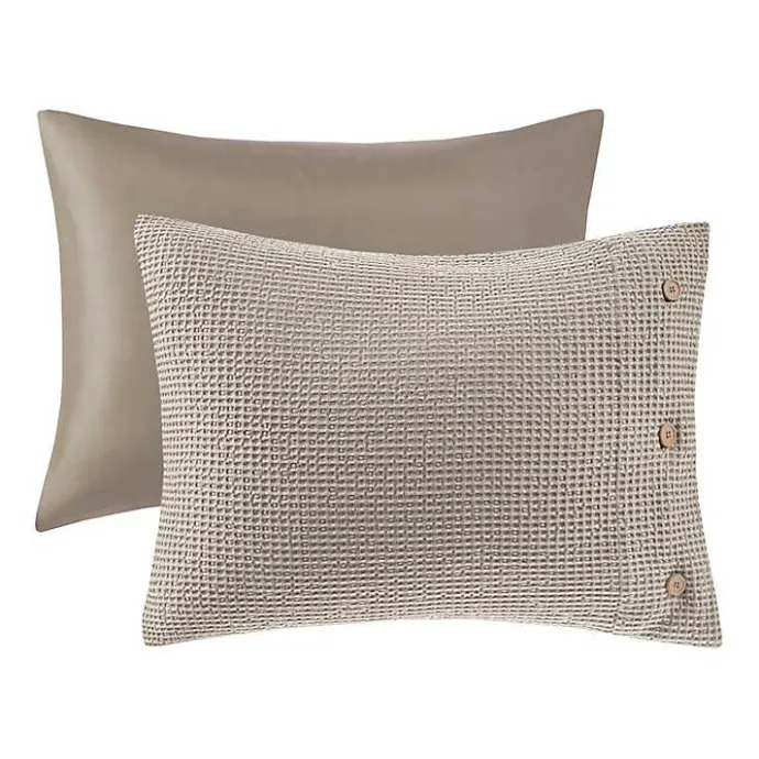 Sale Kirklands Home Beige Waffle Weave 3-pc. Queen Duvet Cover Set Tan