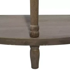 Kirklands Home Beige Wood and Metal Half Moon Console Table Tan