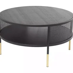 Online Kirklands Home & Gold Metal Mesh Round Coffee Table Black