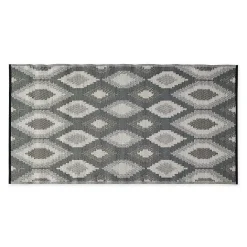 Hot Kirklands Home Black & Gray Diamond Stripe Outdoor Area Rug, 4x6
