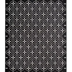 Discount Kirklands Home Black & Ivory Quatrefoil Indoor/Outdoor Rug, 5x7
