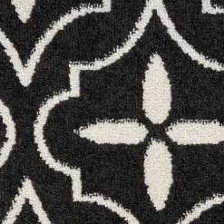 Discount Kirklands Home Black & Ivory Quatrefoil Indoor/Outdoor Rug, 5x7
